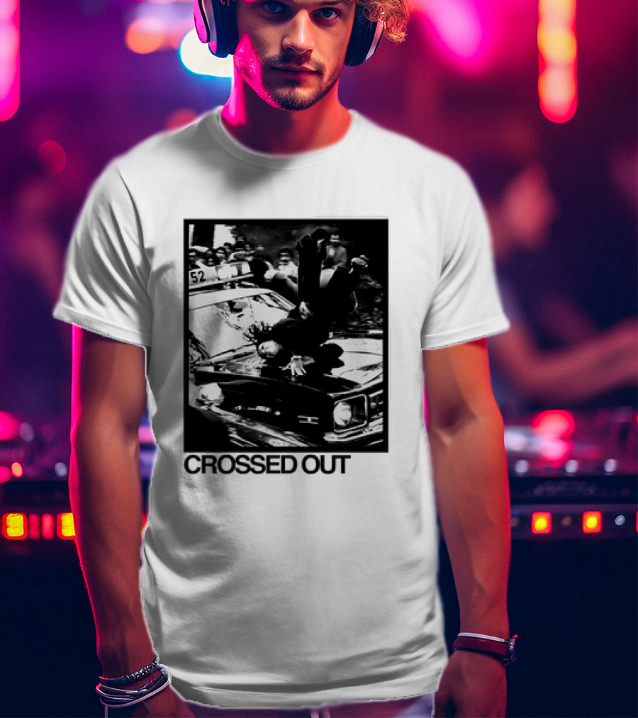 Crossed Out Never Forget Protest Scene Vintage Photography T-Shirt