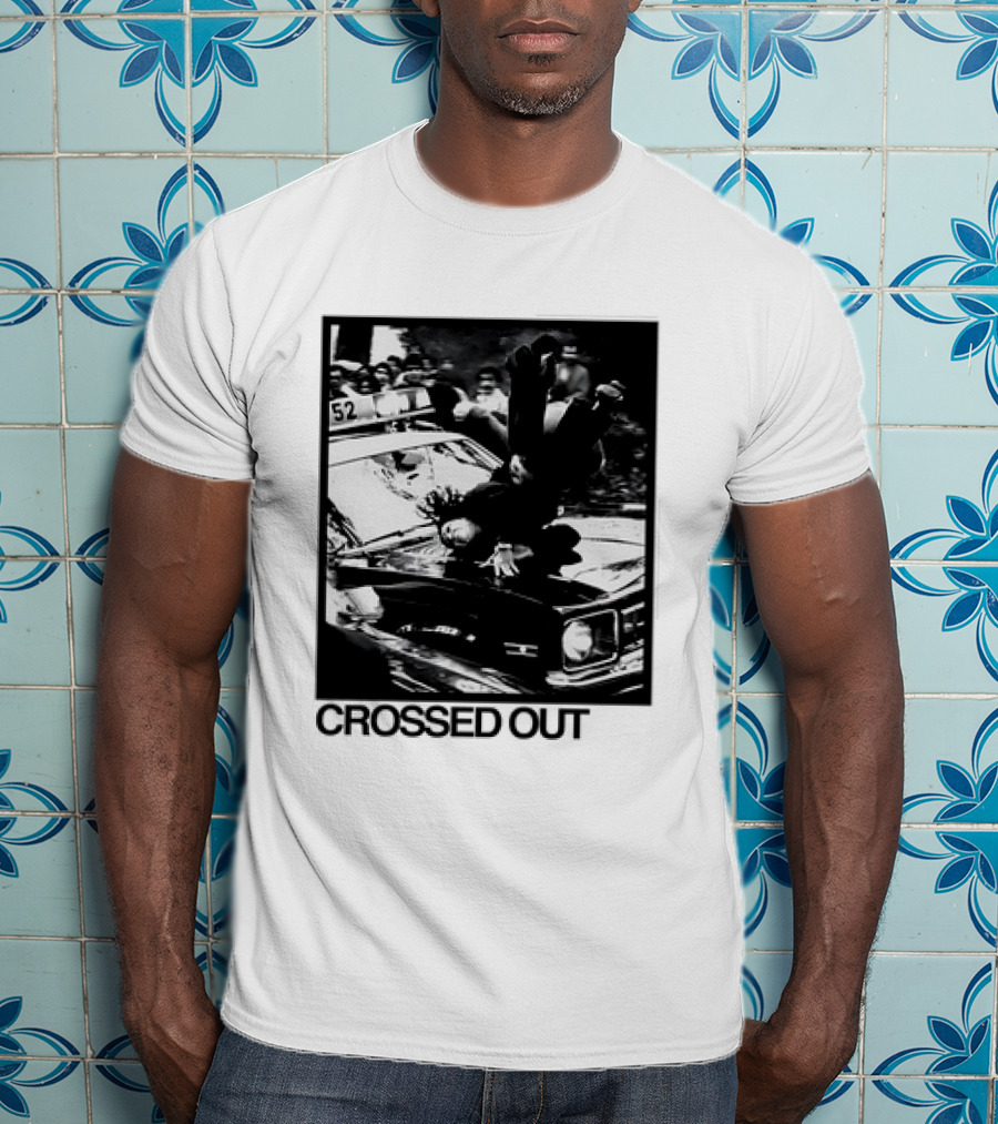 Crossed Out Never Forget Protest Scene Vintage Photography T-Shirt