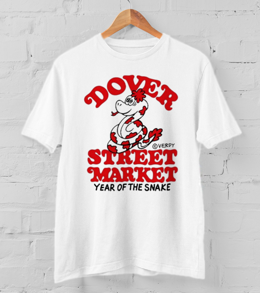 Dover Street Market X Year Of The Snake Red Text Desempacados Verdy Collaboration T-Shirt