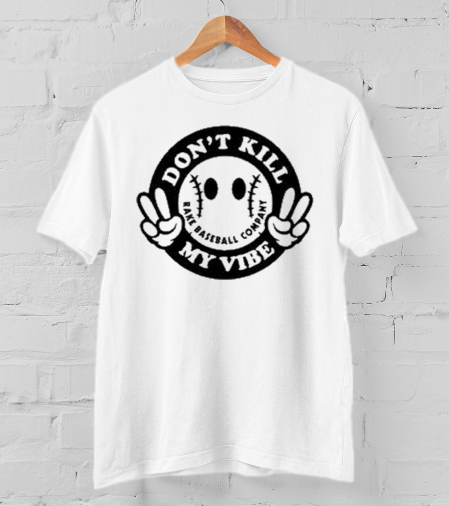 Don’t Kill My Vibe Baseball Company Baseball Emoji Peace Hands T-Shirt