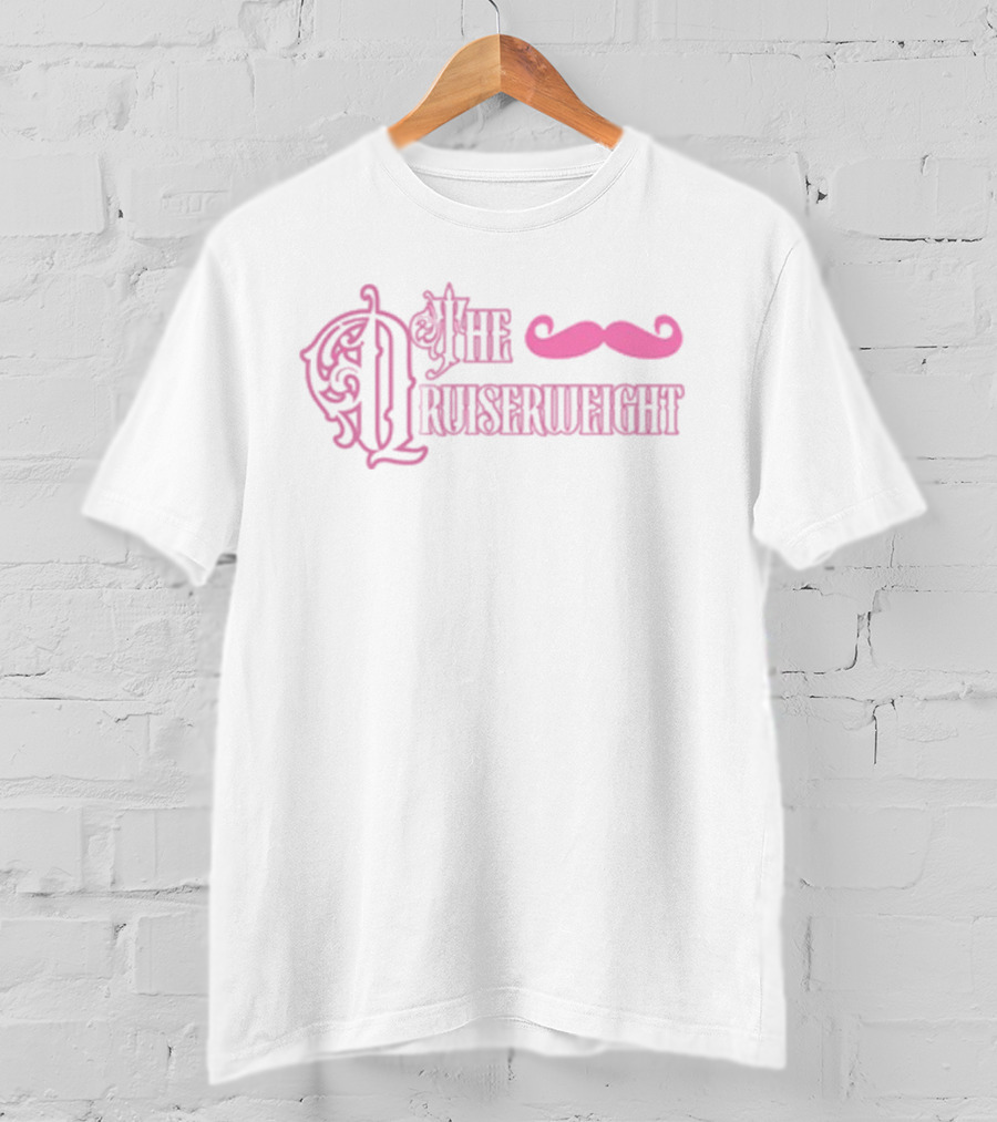 Elliott Qrow Qruiserweight Pink Mustache Motif T-Shirt