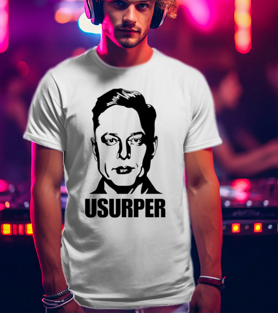 Elon Musk Usurpator Iconic Minimalist Style T-Shirt
