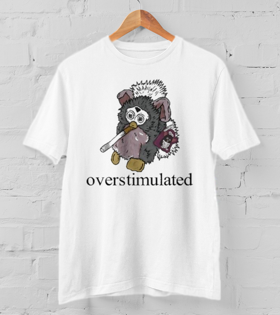 Emotionalclub Overstimulated Nostalgic Creature With Fuzzy Ears And Toy Radio T-Shirt
