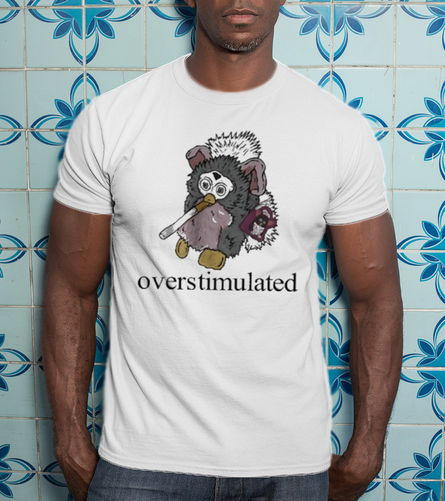 Emotionalclub Overstimulated Nostalgic Creature With Fuzzy Ears And Toy Radio T-Shirt