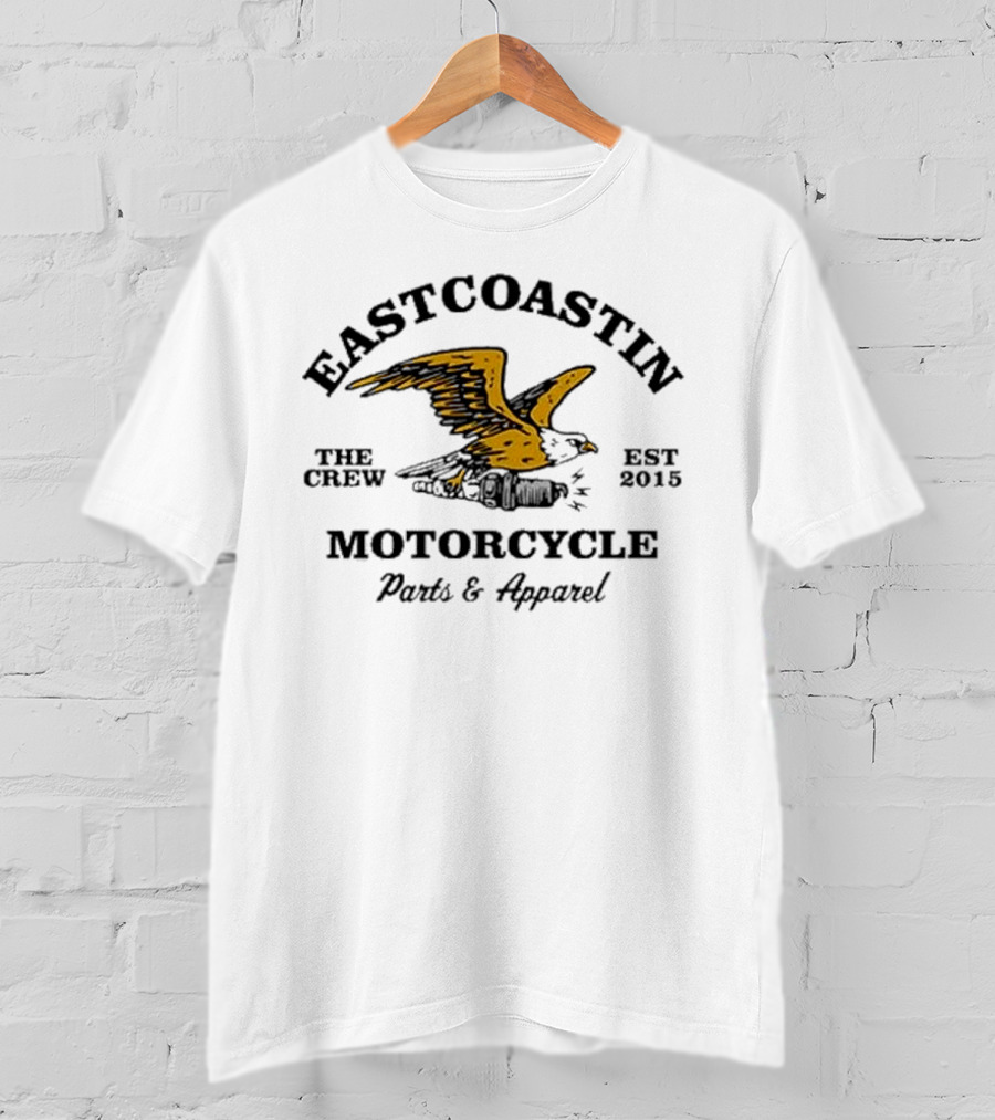 Eastcoastin’ Motorcycle Free Bird Golden Eagle Wings And Ride Free T-Shirt