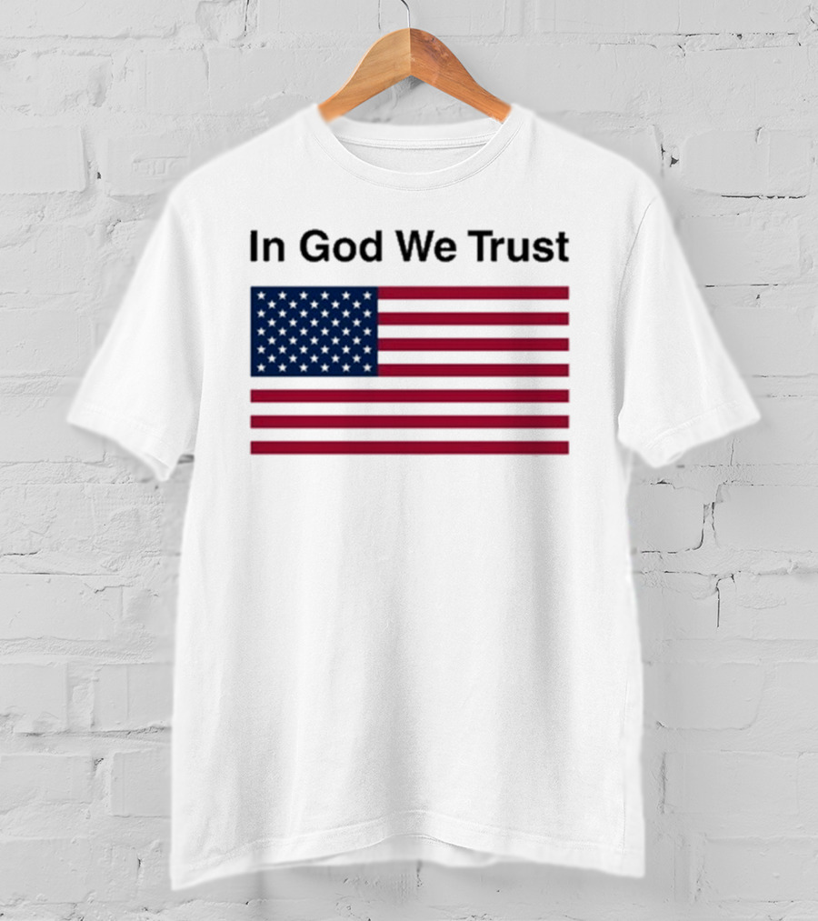 Eric Adams In God We Trust American Flag Pattern T-Shirt
