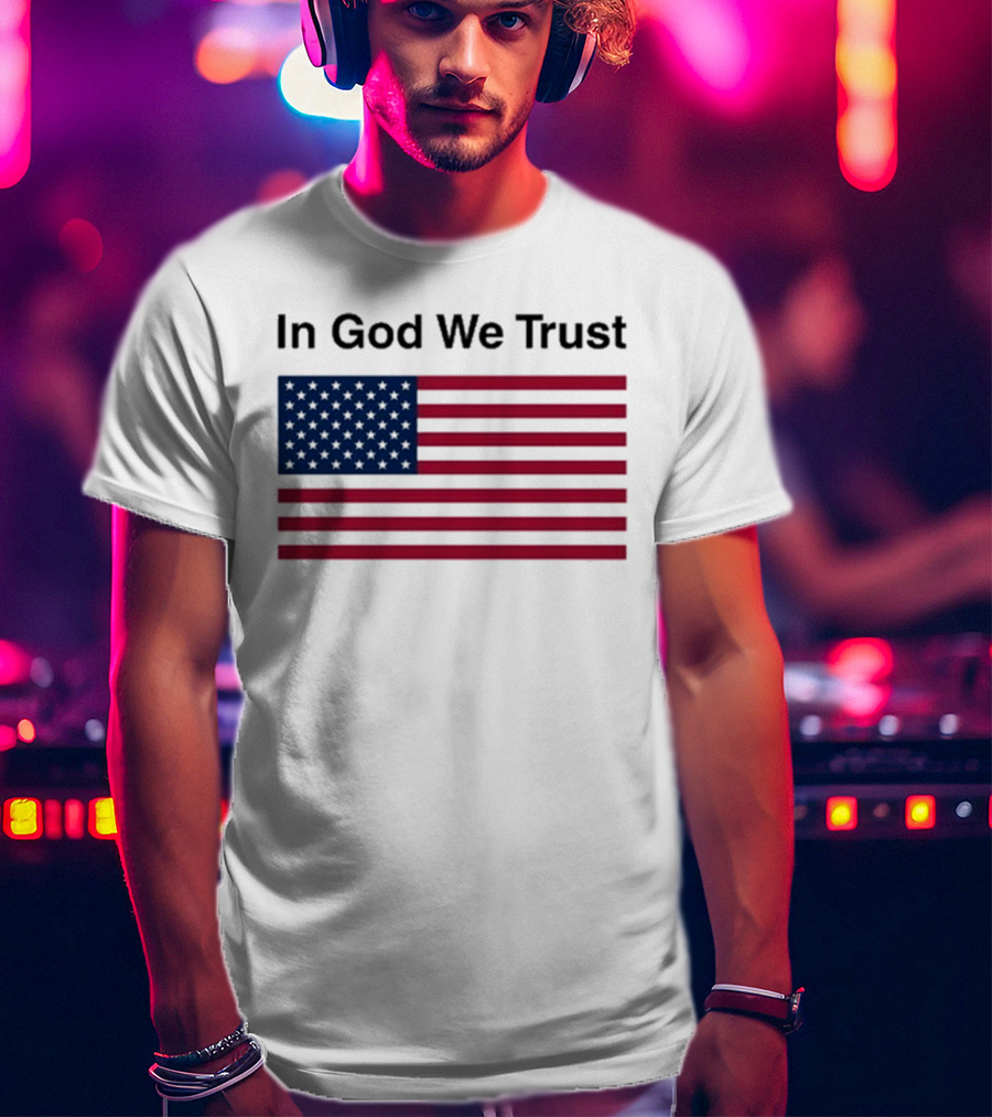 Eric Adams In God We Trust American Flag Pattern T-Shirt