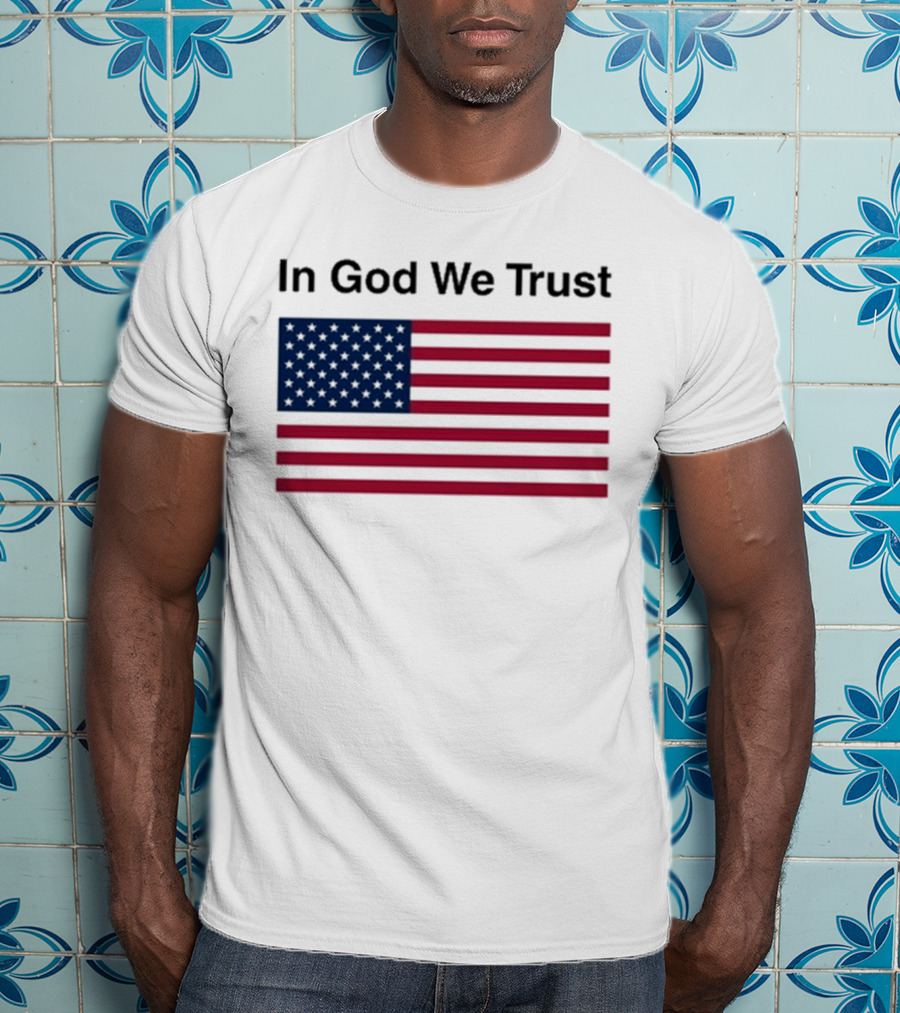 Eric Adams In God We Trust American Flag Pattern T-Shirt