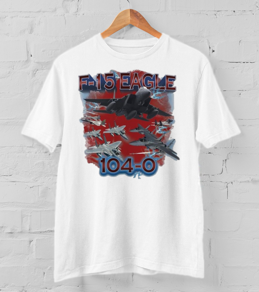 F-15 Eagle 104-0 Fighter Jet Lightning Squadron T-Shirt