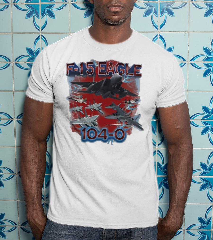 F-15 Eagle 104-0 Fighter Jet Lightning Squadron T-Shirt
