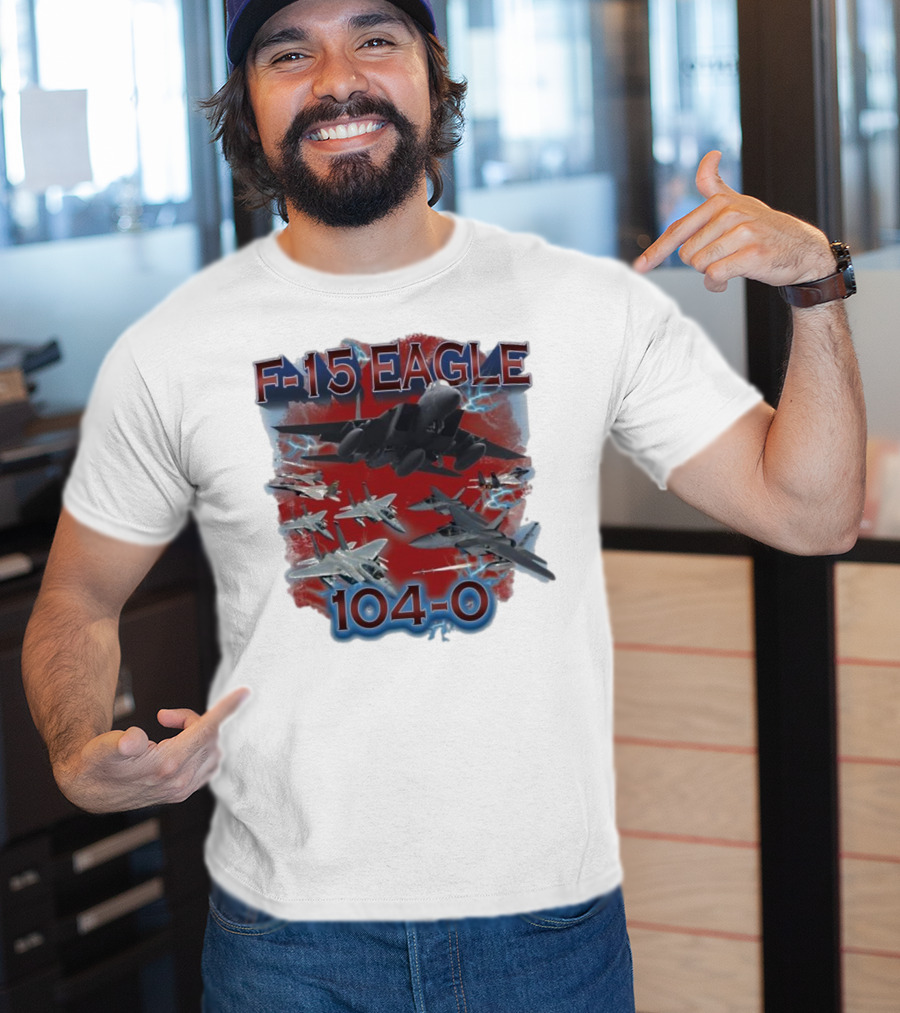 F-15 Eagle 104-0 Fighter Jet Lightning Squadron T-Shirt