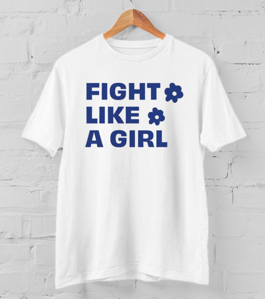 FIGHT LIKE A GIRL WITH FLOWER SYMBOLS T-Shirt