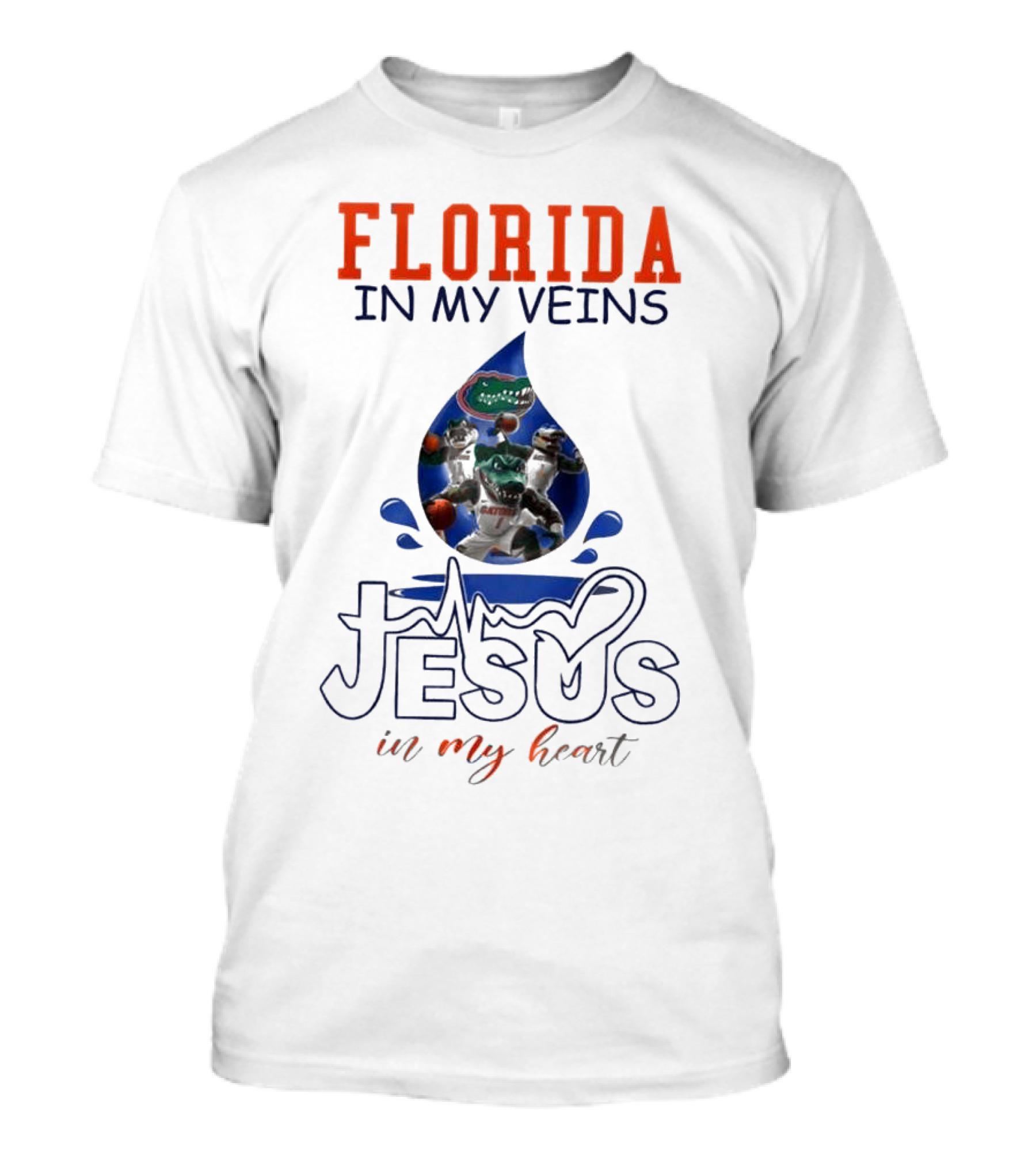 Florida Gators In My Veins Jesus In My Heart T-Shirt