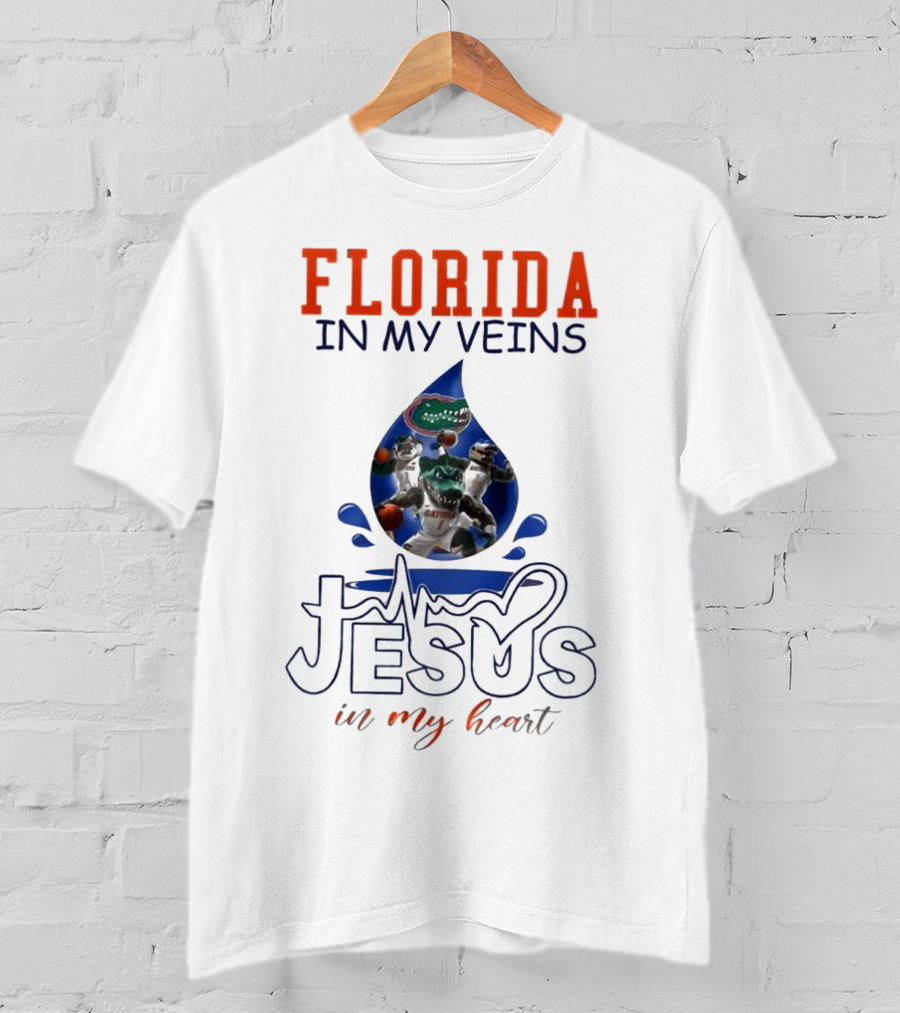 Florida Gators In My Veins Jesus In My Heart T-Shirt