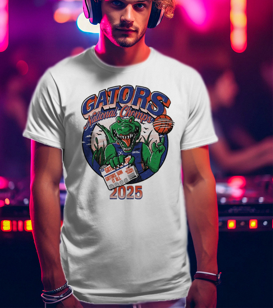 Gators National Champs 2025 Win It All Gators National Chomps T-Shirt