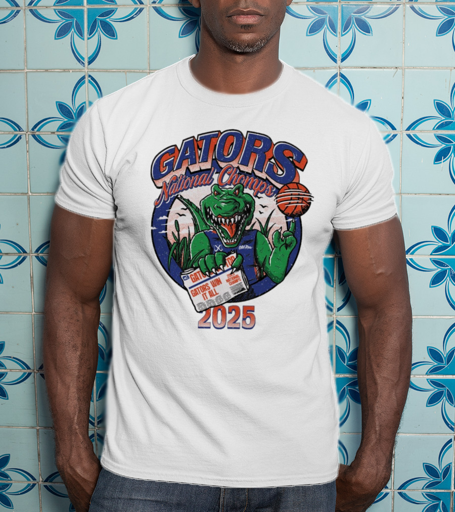 Gators National Champs 2025 Win It All Gators National Chomps T-Shirt