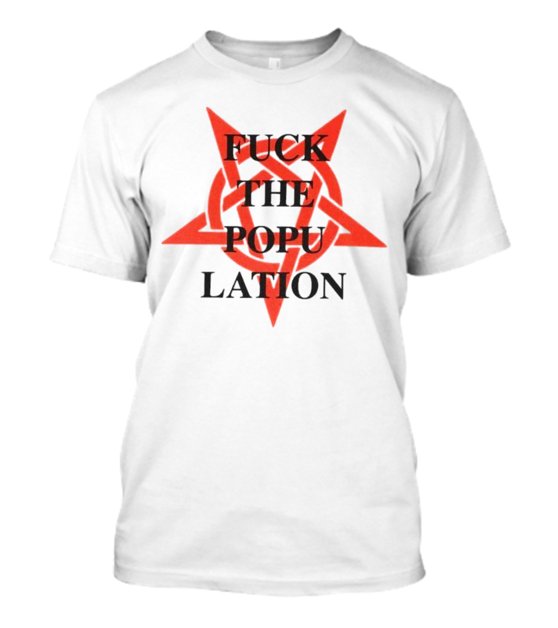 Fuckthepopulation Anarchy Symbol Star T-Shirt