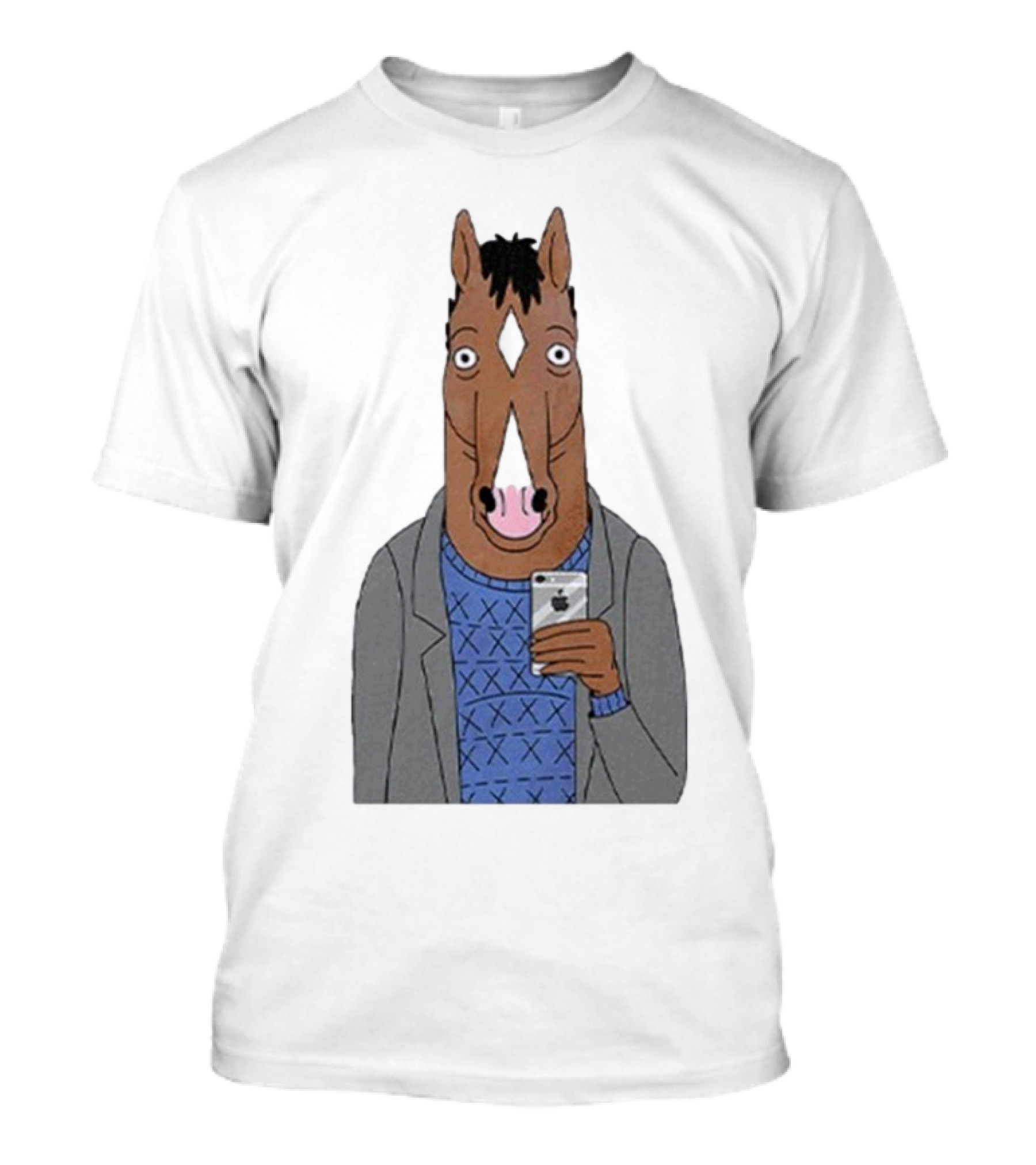 Bojack Horseman Horse Head Selfie Smartphone Humor T-Shirt