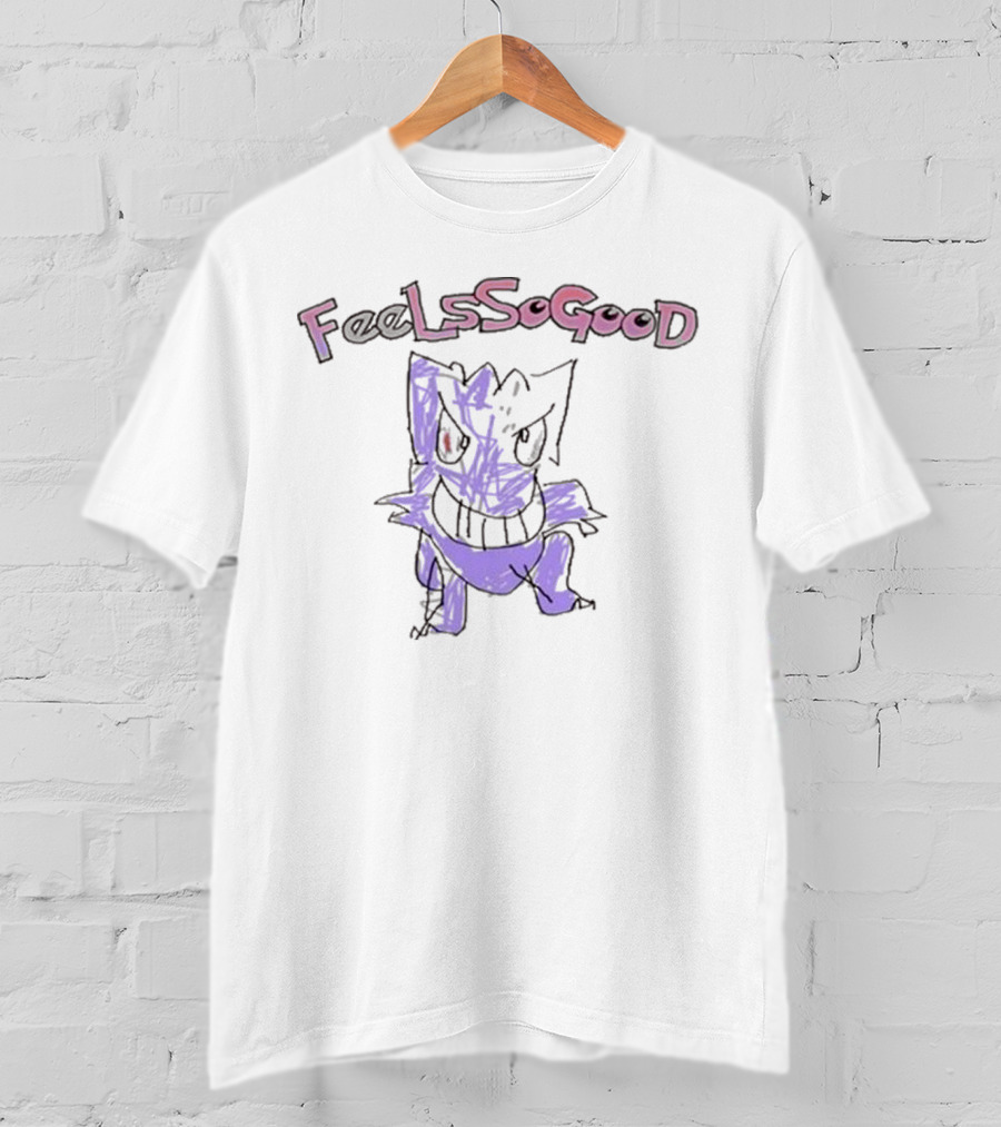 Gengar Feels So Good Pokemon Sketch Art Style T-Shirt