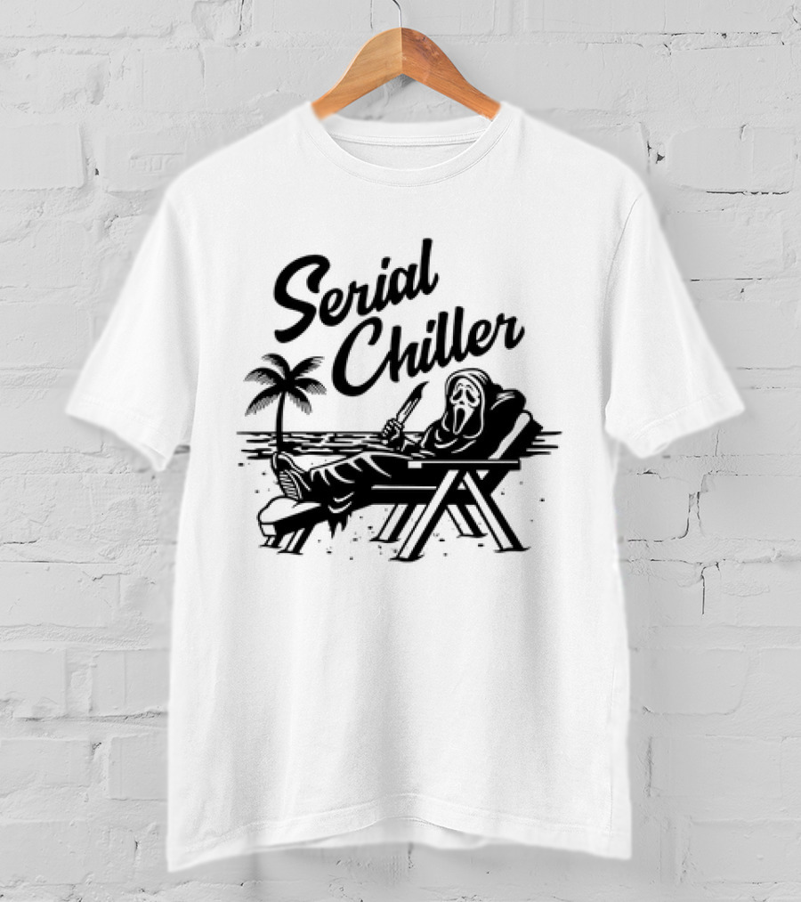 Ghost Face Serial Chiller Retro 80s Horror Theme T-Shirt