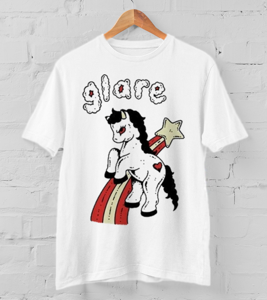 Glare Unicorn Heart Rainbow Star Ringer T-Shirt