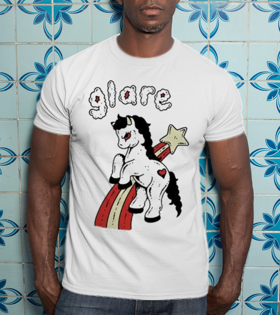 Glare Unicorn Heart Rainbow Star Ringer T-Shirt