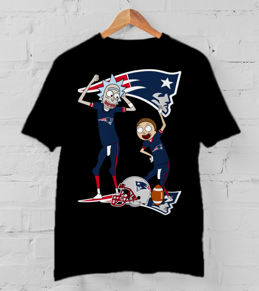Rick And Morty New England Patriots NFL Crossover T-Shirt
