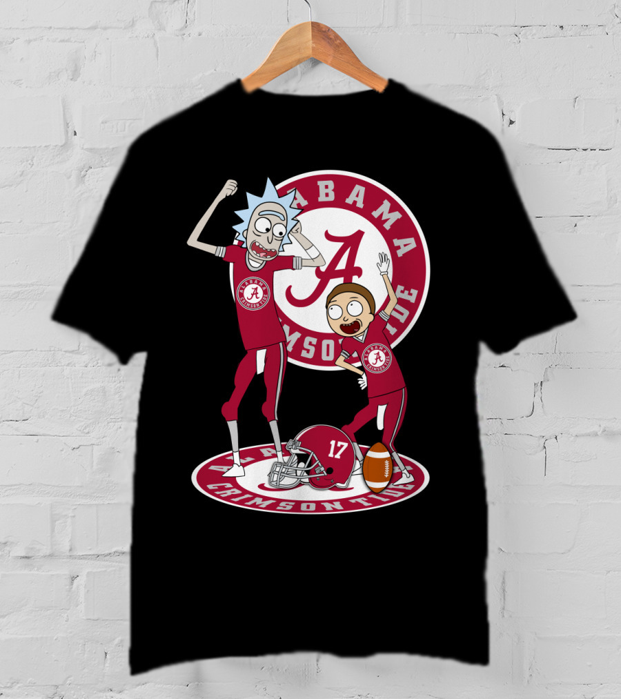 Alabama Crimson Tide Rick And Morty Football Parody NFL Crossover T-Shirt