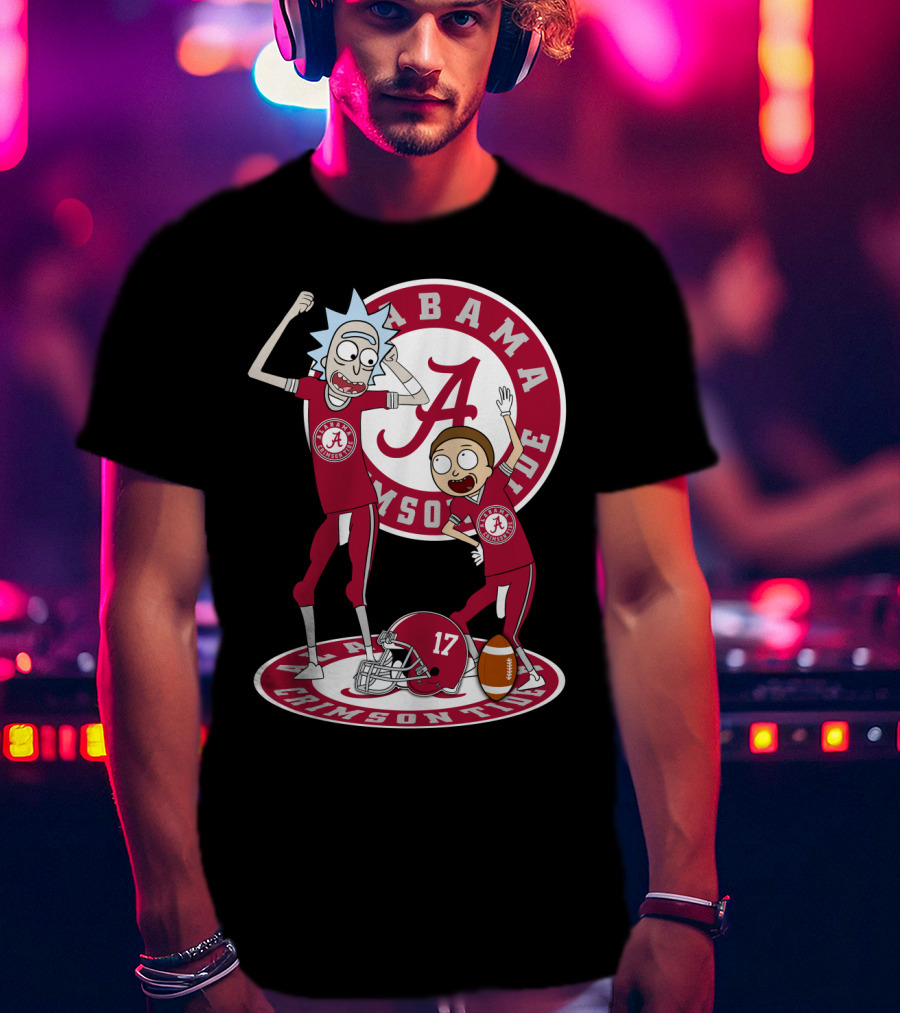 Alabama Crimson Tide Rick And Morty Football Parody NFL Crossover T-Shirt
