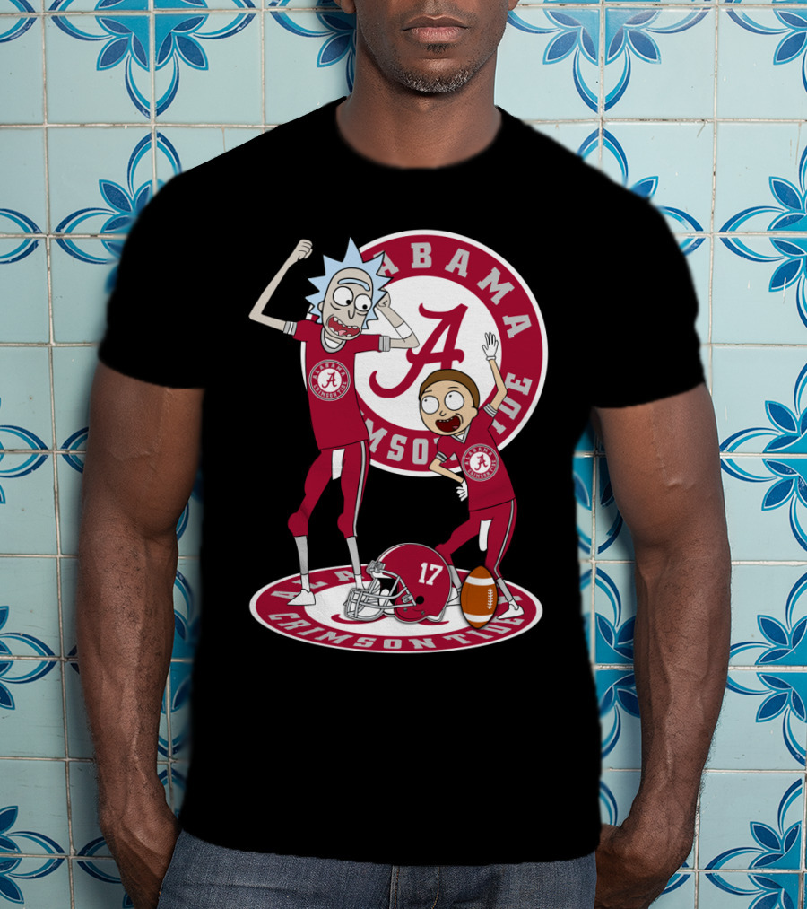 Alabama Crimson Tide Rick And Morty Football Parody NFL Crossover T-Shirt