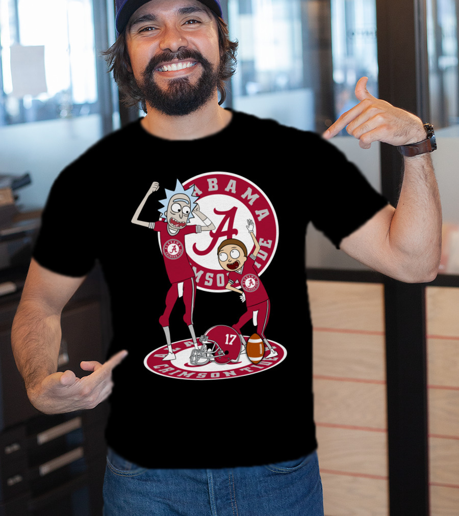 Alabama Crimson Tide Rick And Morty Football Parody NFL Crossover T-Shirt