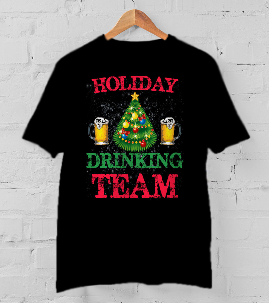 Holiday Drinking Beer Team Christmas Tree Mugs T-Shirt