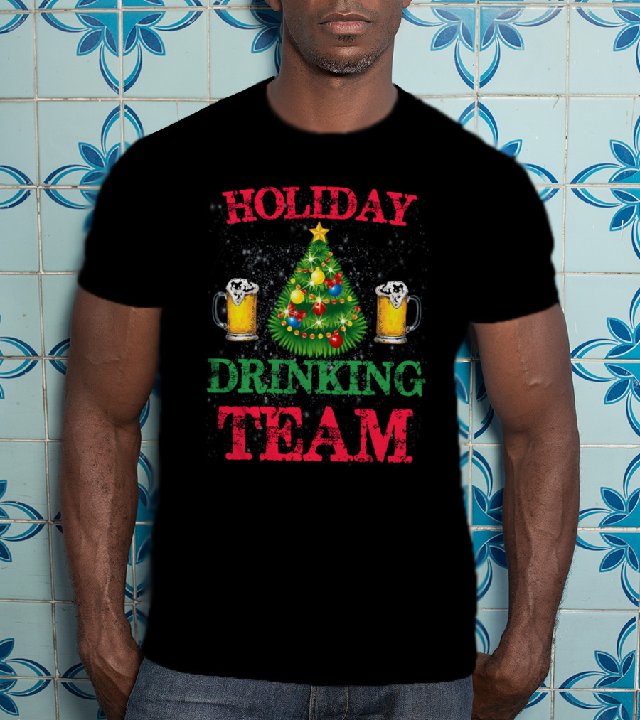 Holiday Drinking Beer Team Christmas Tree Mugs T-Shirt