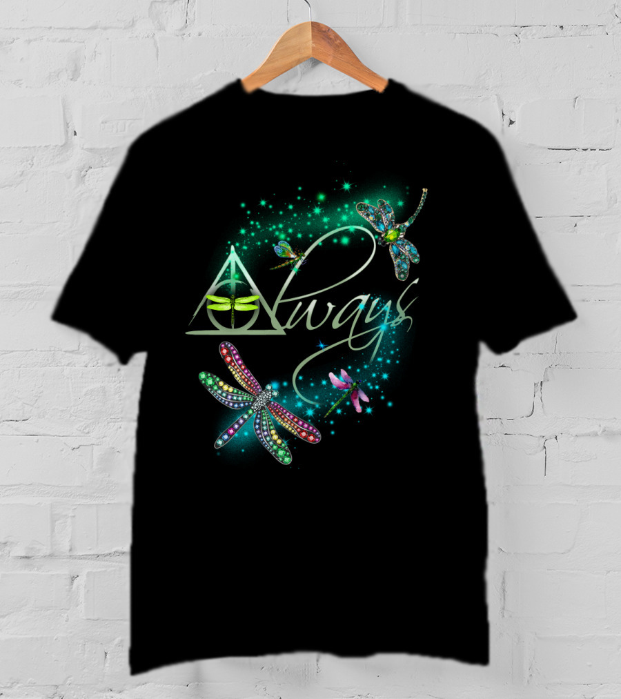Always Dragonfly Deathly Hallows Magic Sparkle T-Shirt