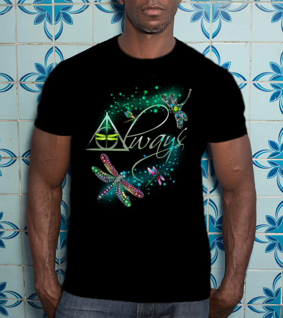 Always Dragonfly Deathly Hallows Magic Sparkle T-Shirt