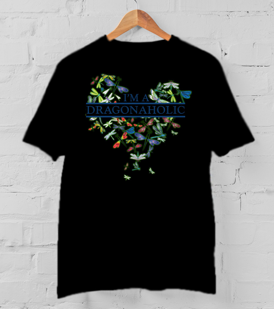 I'm A Dragonaholic Fluttering Dragonflies Heart T-Shirt