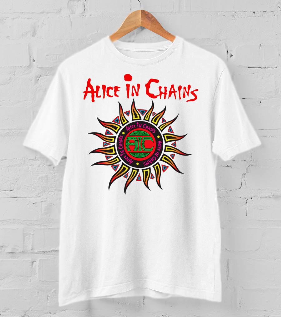 Alice In Chains Sun Graphic Logo With Circular Text T-Shirt
