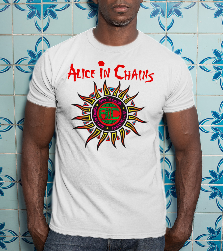 Alice In Chains Sun Graphic Logo With Circular Text T-Shirt