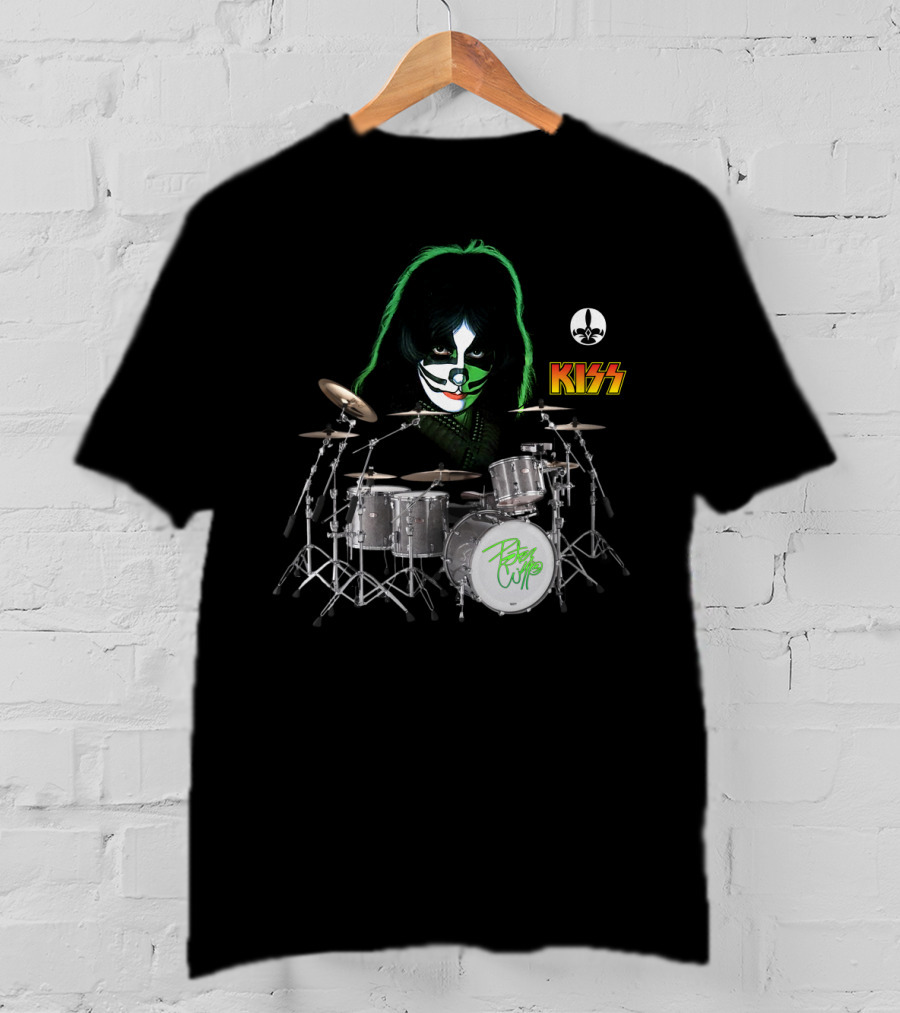 KISS Peter Criss Catman Drum Set 71019 Fleur-de-lis T-Shirt