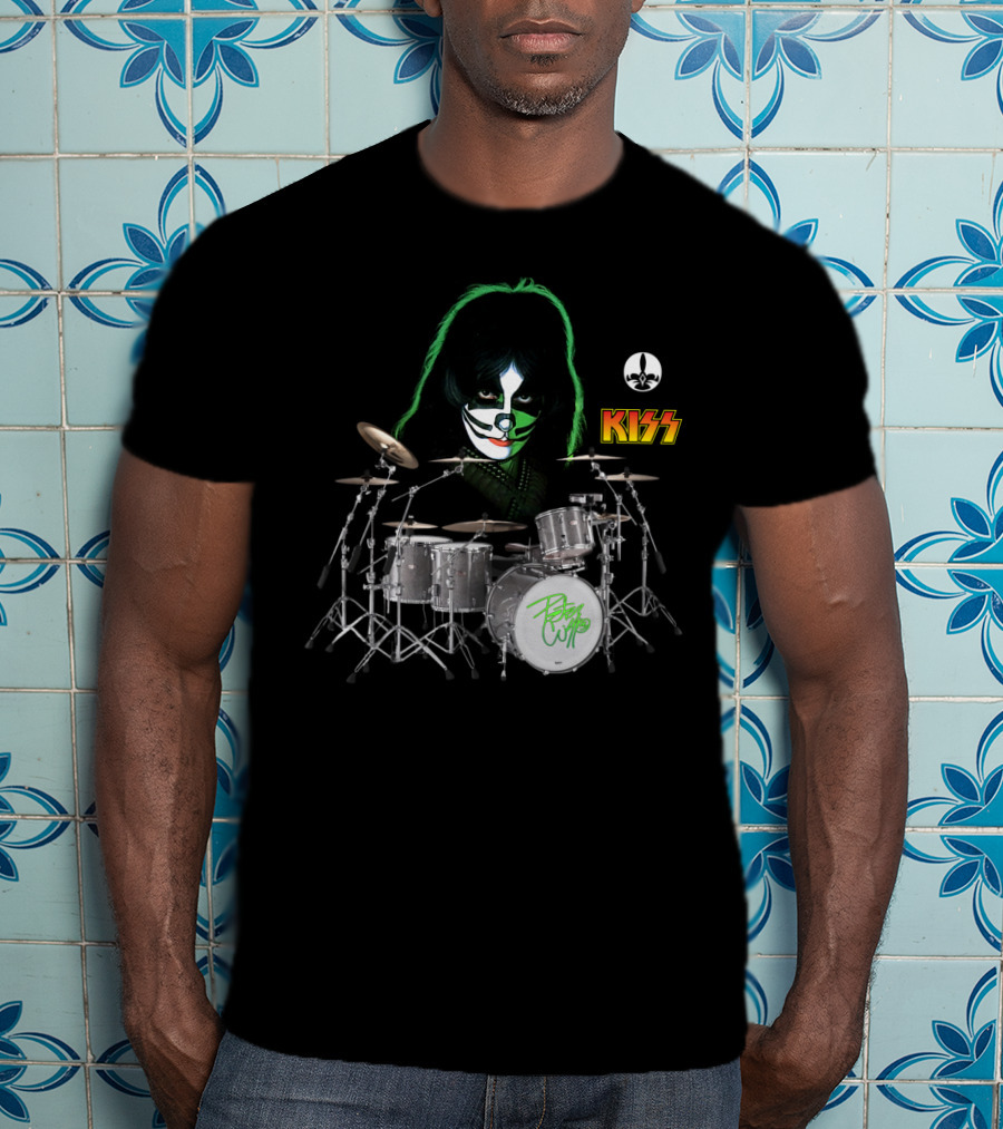 KISS Peter Criss Catman Drum Set 71019 Fleur-de-lis T-Shirt
