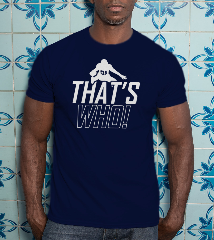 That's Who Football Player Iconic Number 21 Leap T-Shirt