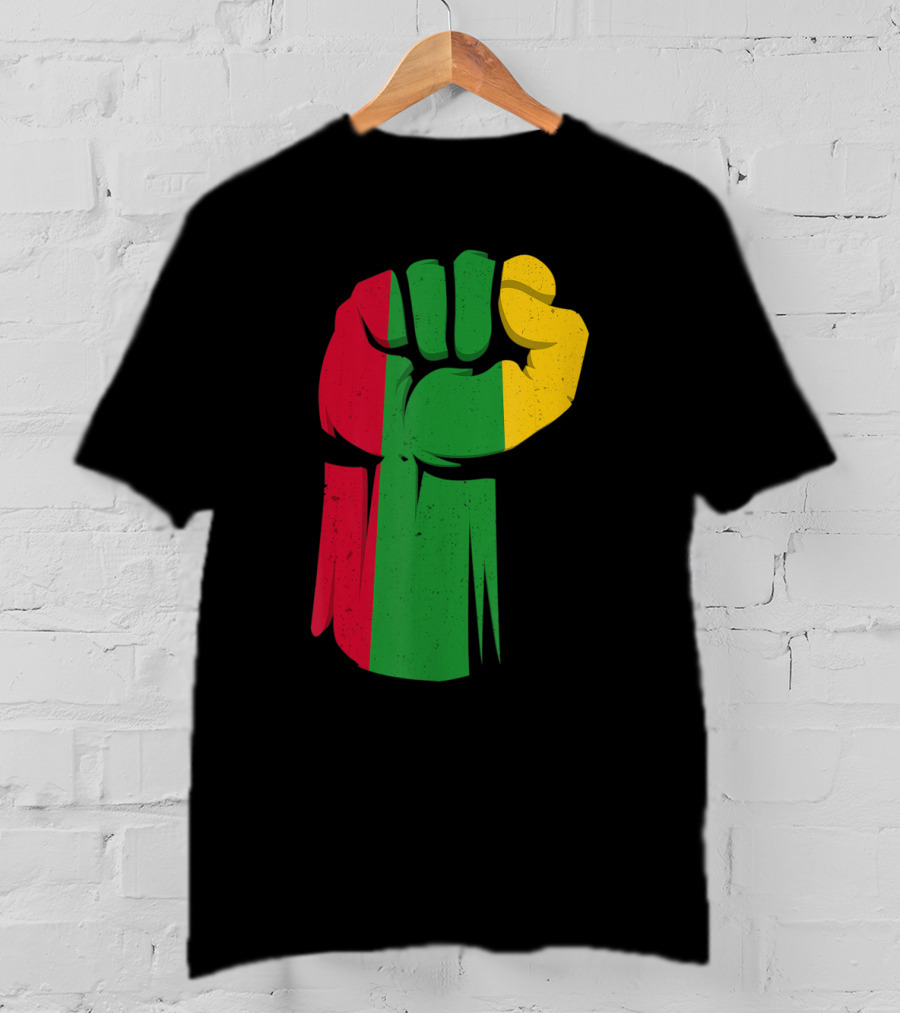 Black Fist African American Pride Black History Month Rasta Colors Fist T-Shirt