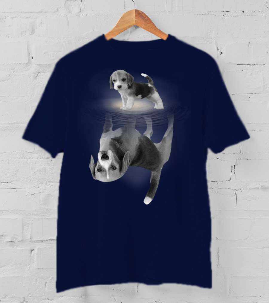 The Beagles Dog Humor Reflection Illusion For Funny Beagle Lovers T-Shirt