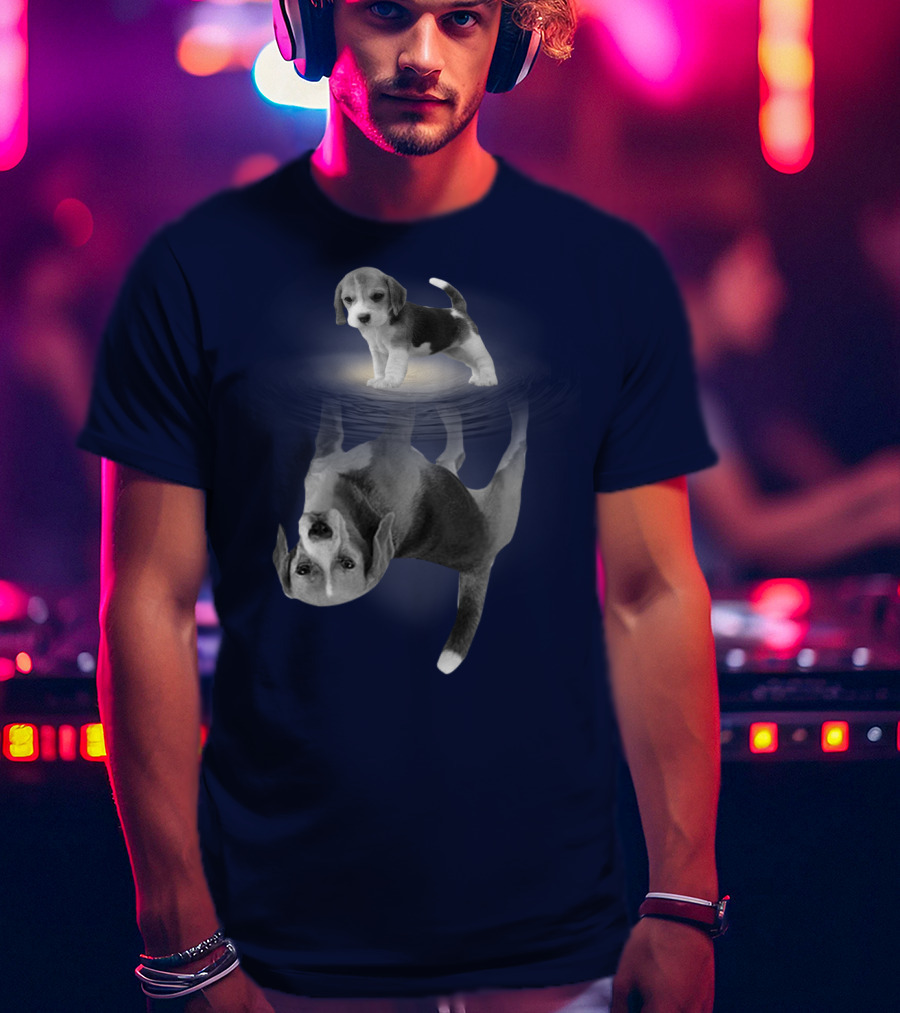 The Beagles Dog Humor Reflection Illusion For Funny Beagle Lovers T-Shirt