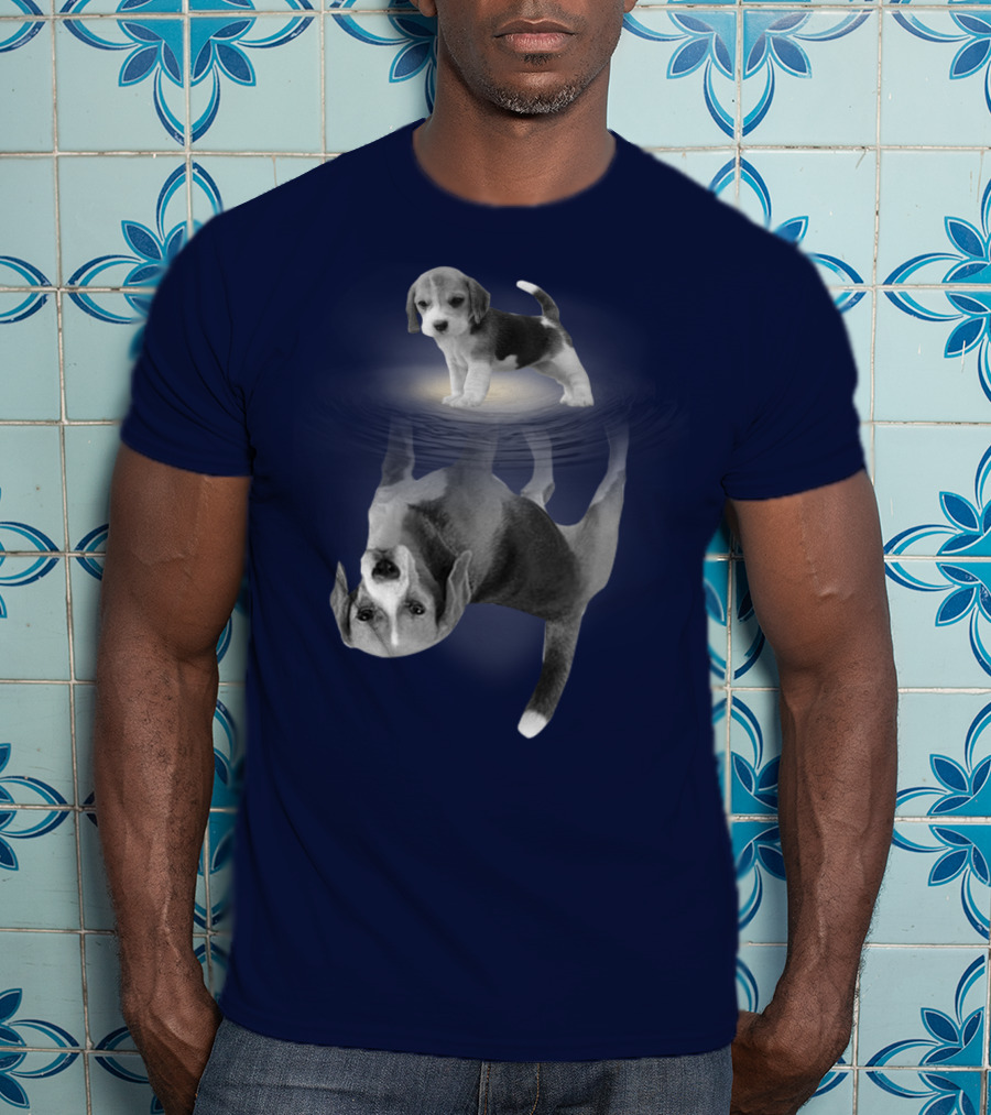The Beagles Dog Humor Reflection Illusion For Funny Beagle Lovers T-Shirt