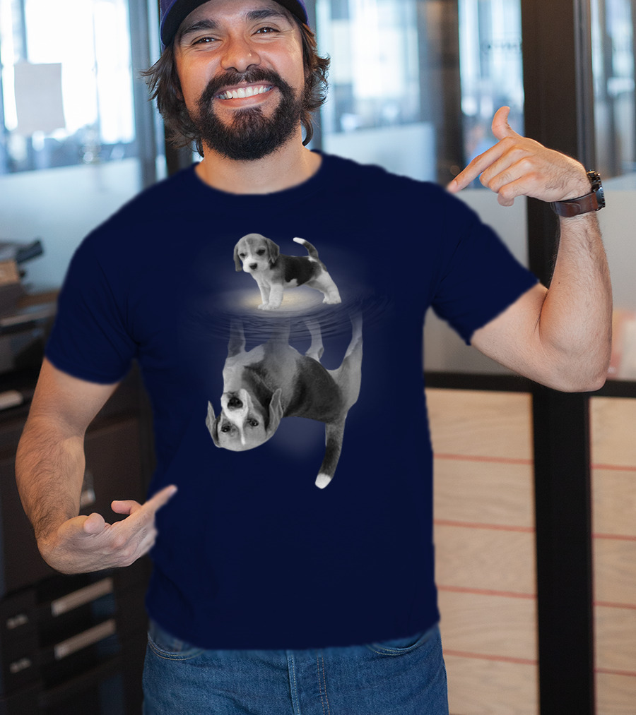 The Beagles Dog Humor Reflection Illusion For Funny Beagle Lovers T-Shirt