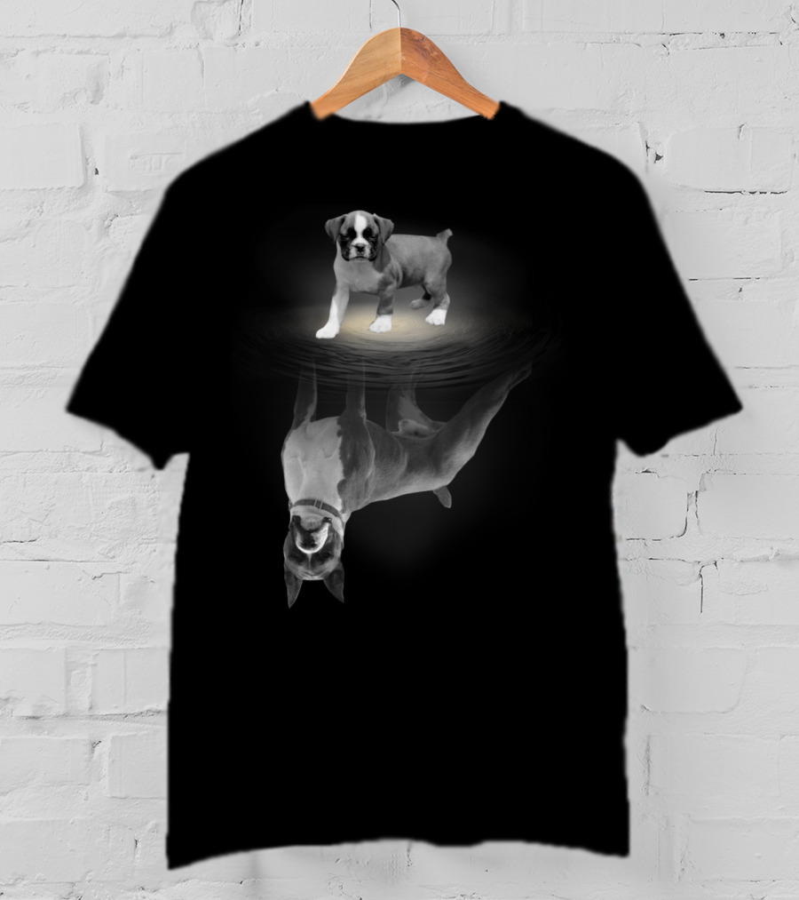 Boxer Mom Wiggle Butt Club Boxer Dog Reflection T-Shirt