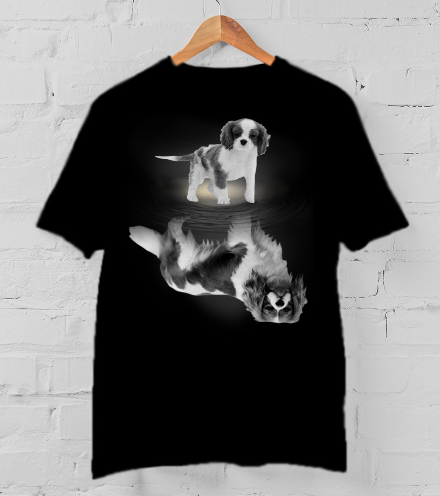 Cavalier King Charles Spaniel Reflection Art Photography T-Shirt