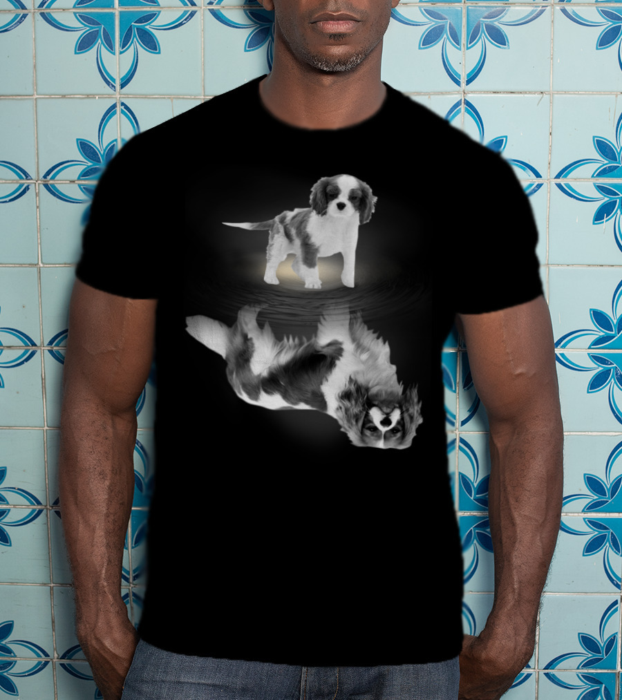 Cavalier King Charles Spaniel Reflection Art Photography T-Shirt