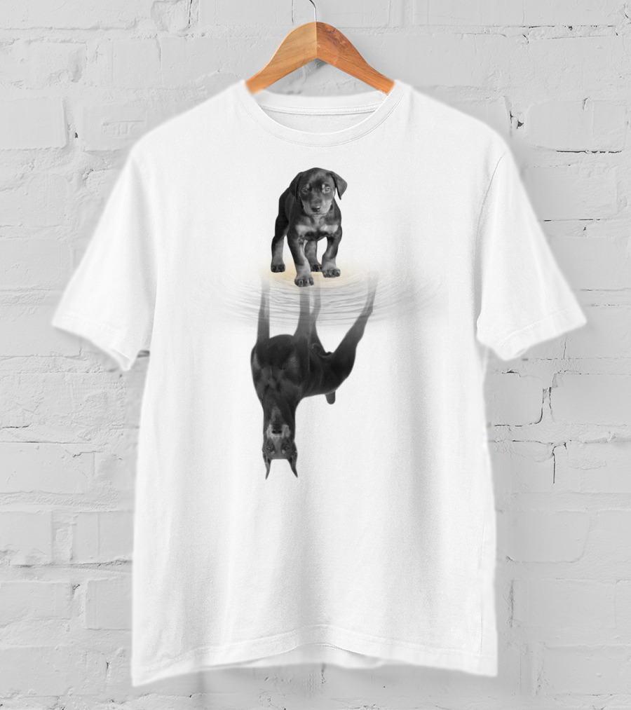Doberman Puppy Reflection Women Men Kids Dog Love Pet T-Shirt